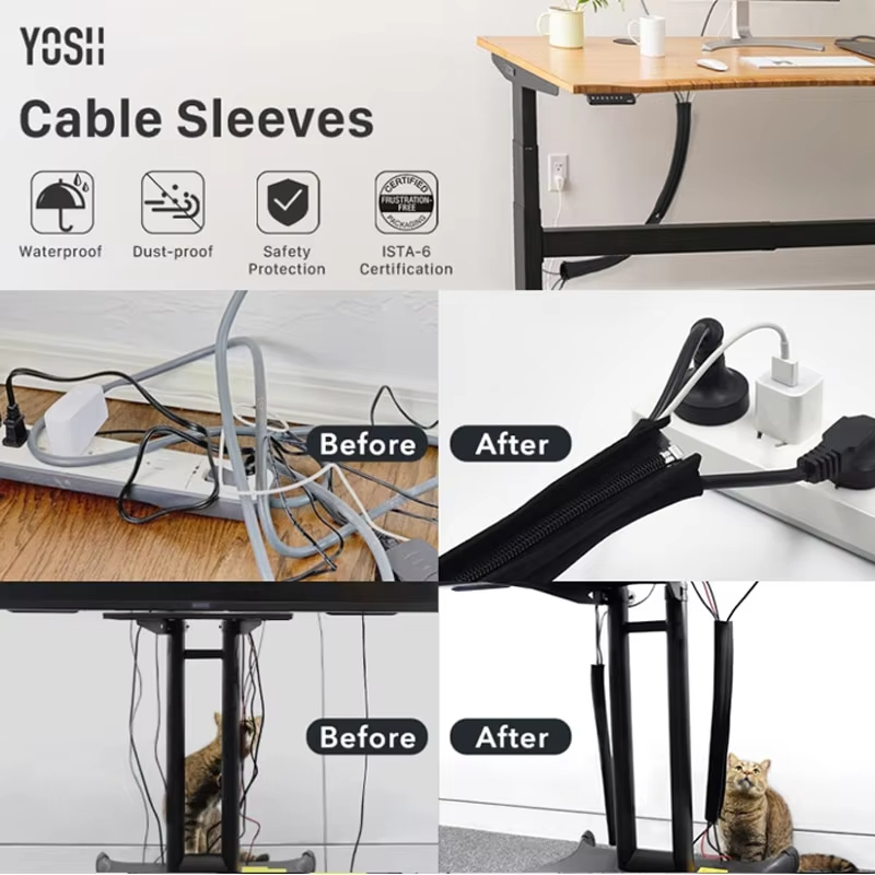 50 سنتيمتر منظم الكابلات السود - مراجعة Cable Organizer وسعره